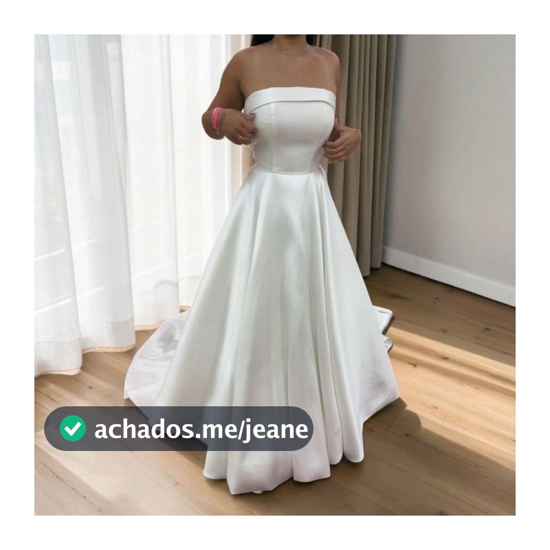 Vestido de Noiva Tomara que Caia evasê com ou sem cauda