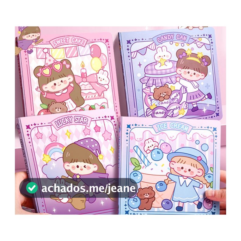 Cardeno  de mão DIY, folhas quadrada