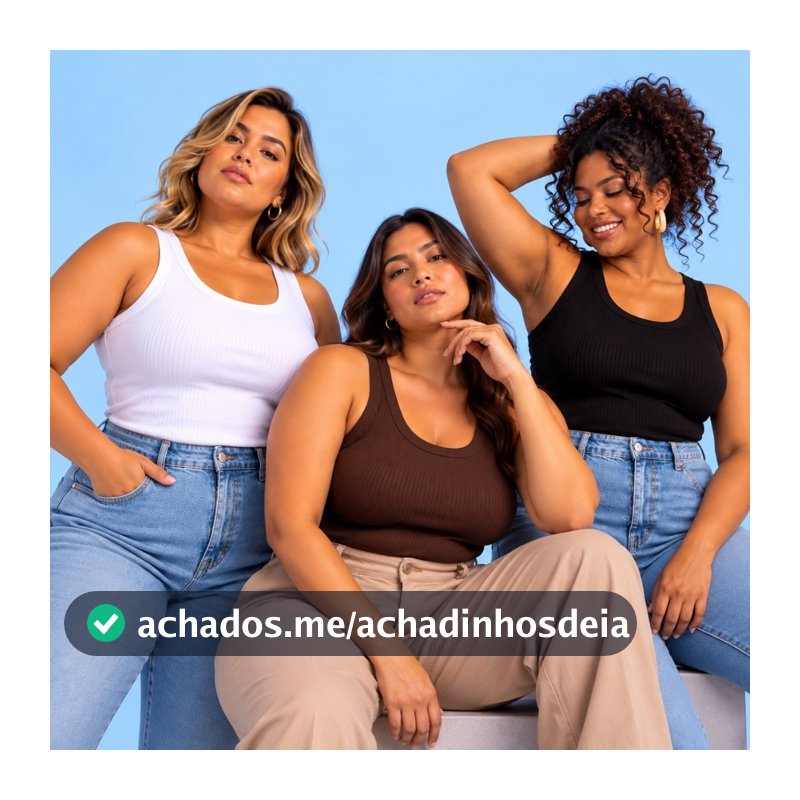 Kit 3 Regatas Femininas Plus Size Ribana Canelada Premium Blusa Básica Alça Larga G1 G2 G3 Moda Feminina