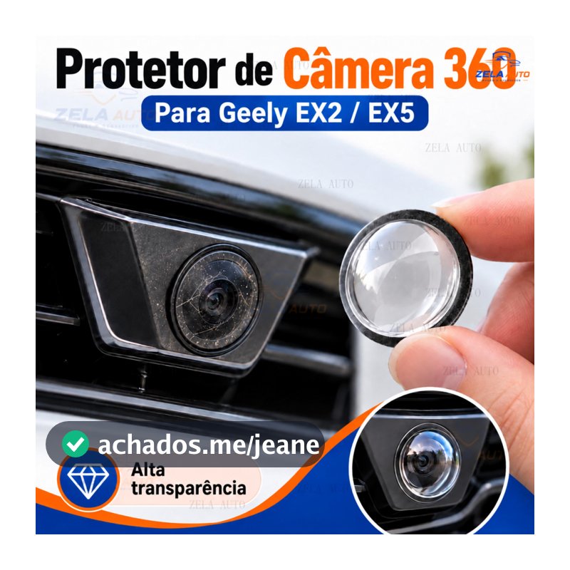 Protetor de Câmera 360 para Geely EX2 EX5 Lente Transparente Anti Risco 9H Dianteira Traseira Acessório Automotivo ZELA