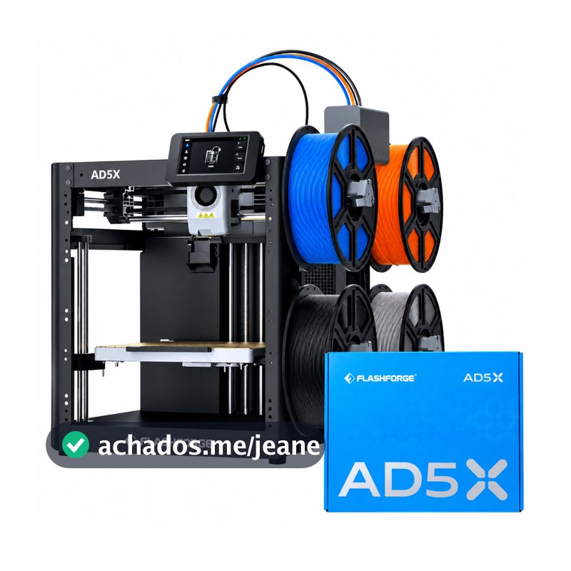 Impressora 3D Flashforge AD5X Multicolor 4 Cores CoreXY Wi-Fi com Kit de Gabinete Incluso e Nota Fiscal