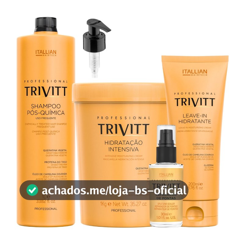 KIT SHAMPOO HIDRATAÇÃO INTENSIVA LEAVE-IN REPARADOR DE PONTAS