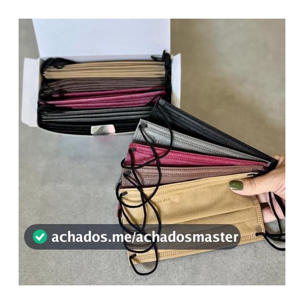 Máscara Descartável Tripla Colorida Caixa Sortida Cores Clássicas com 50 Unidades Destak