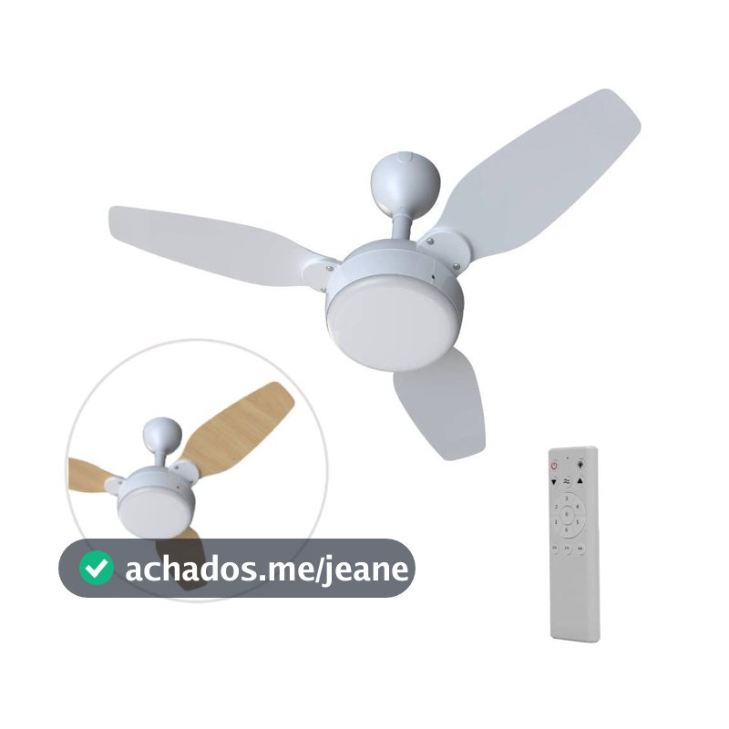 Ventilador de teto 3 pás dupla face com controle remoto - Legacy Inverter Led - Ventisol