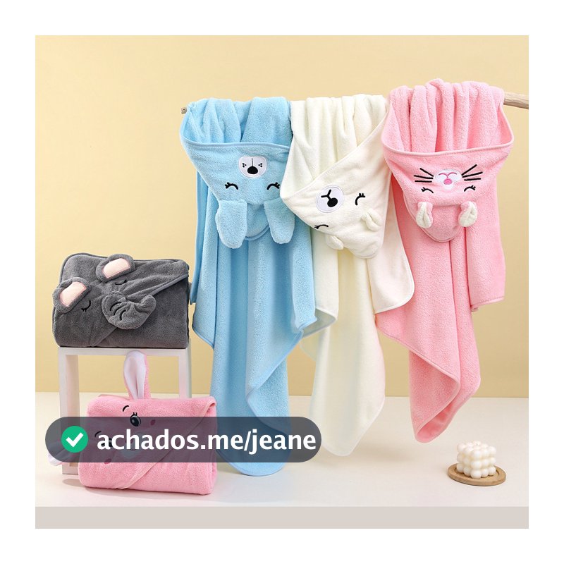 Toalha Banho Bebê Capuz Roupão Infantil Recém Nascido Criança