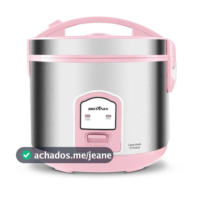 Panela De Arroz Elétrica Rosa Britânia 10 Xícaras BPAE10C 220V