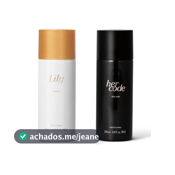 Body Splash O Boticário Lily ou Her Code