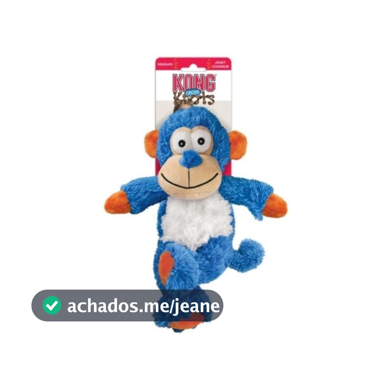 Brinquedo Pelúcia para Cães Kong Cross Knot Monkey Médio - Kong