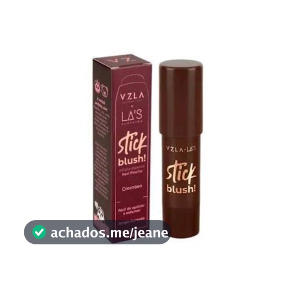 Blush em Bastão Stick Blush Cremoso Vizzela LA'S 7g Fácil de Aplicar Longa Duração