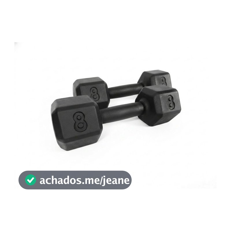 Kit 2 Halter 8Kg (Par) Halter Anilha Peso Academia Musculação Henvifer Crossfit Funcional Fisioterapia Muscular Força