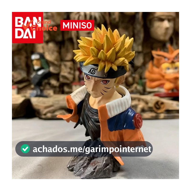 Bandai 10cm Naruto Figura Kurama Sasuke Busto Estátua De PVC Decoração De Mesa Coleção De Ação Brinquedo Presente Para F