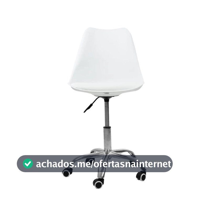 Cadeira de Escritório Secretária Fox Eames Base Giratória Branca F032