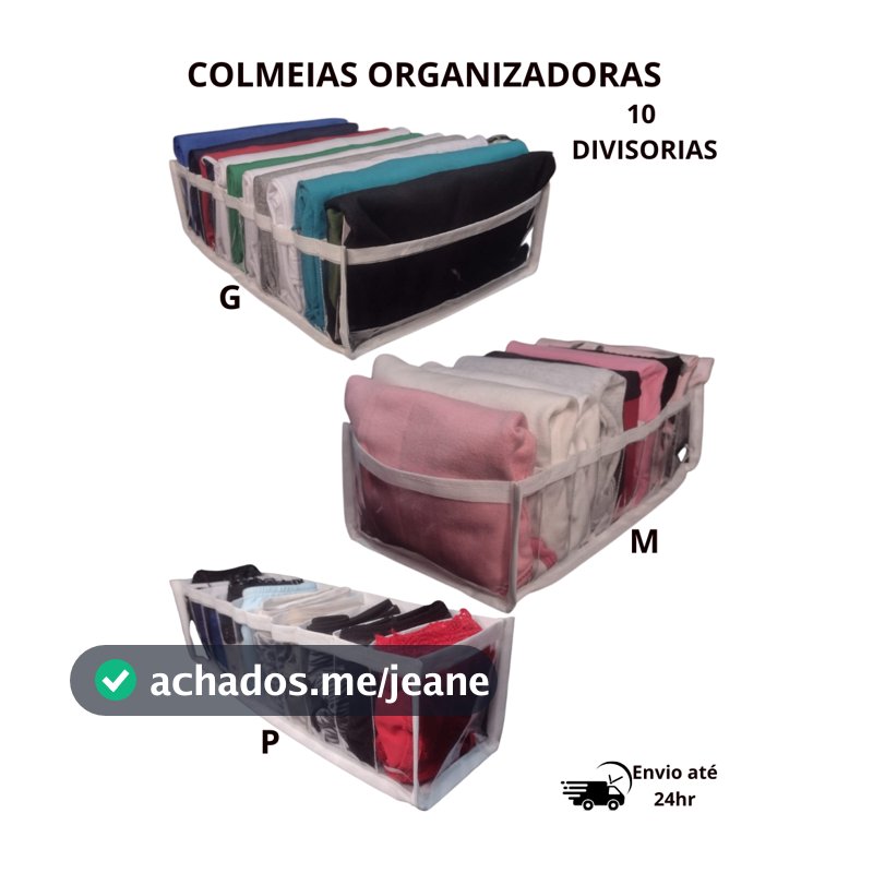Colmeia Organizadora de Gaveta P M G – 10 Divisórias – TNT e Plástico Reforçado
