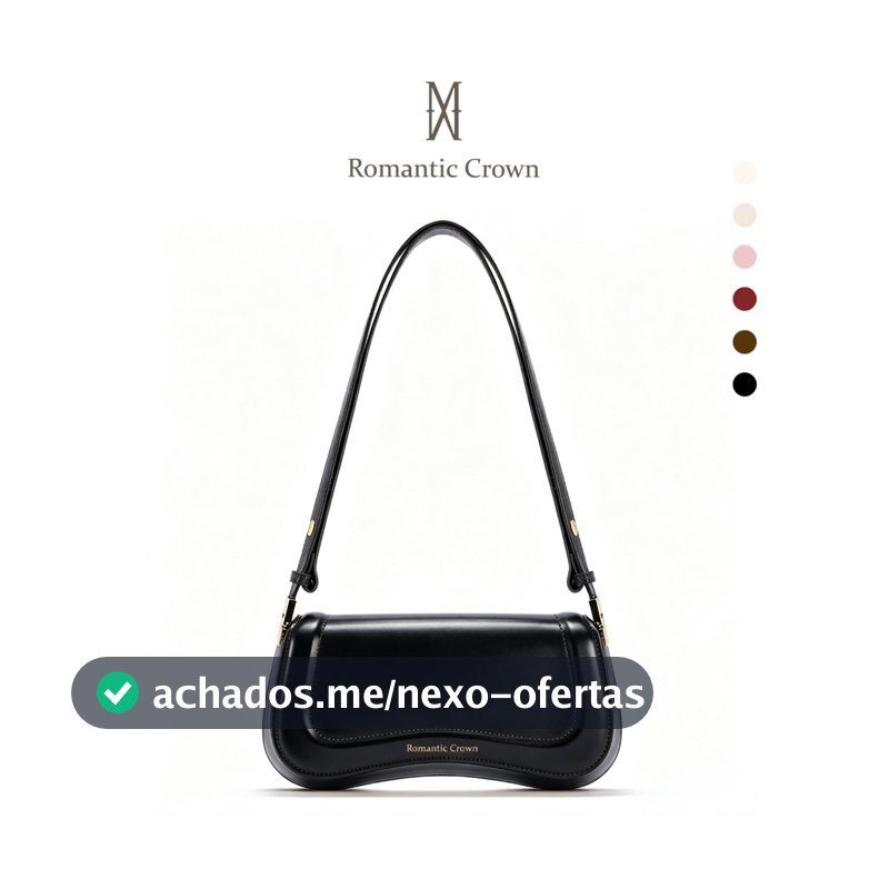 ROMANTIC CROWN Bolsa Feminina Pequena de Ombro Impermeável, Mini Tiracolo de Couro para Trabalho e Festa
