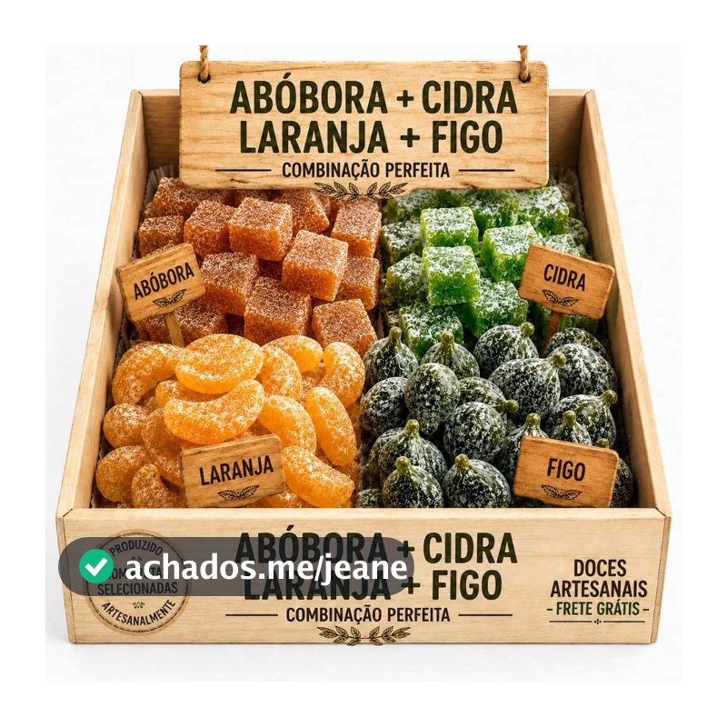 Doces Cristalizado sortidos Premium  – Figo, Laranja, Mamão, Abóbora ,Cidra