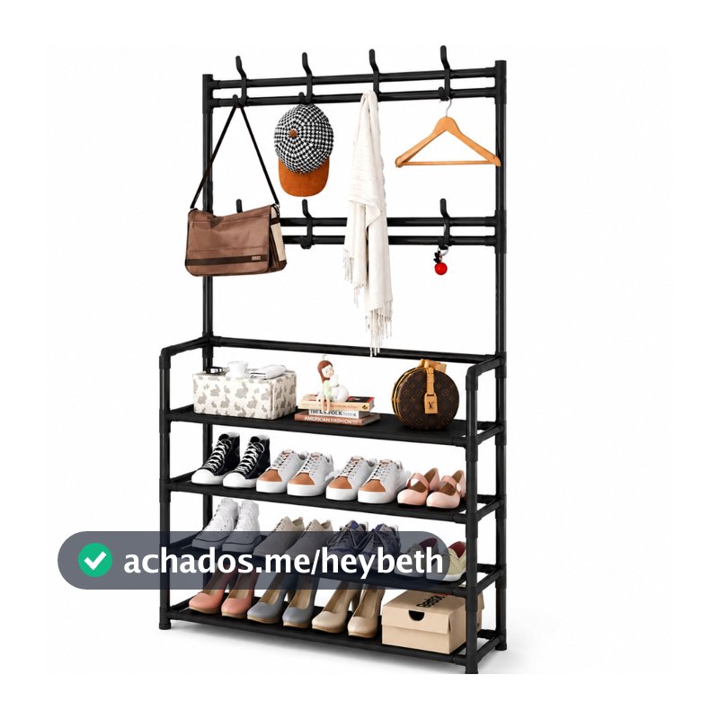 Sapateira com Cabideiro 5 Prateleiras Organizador para Roupas e Sapatos
