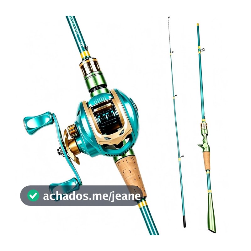 Kit Vara Lure Carbono + Carretilha Para Mão Esquerda/Direita Carretilha De Gota 1.68M