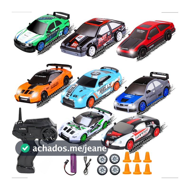 Carrinho De Controle Remoto Drift Nissan GTR Ferrari Recarregável Tração 4x4 Brinquedo Presente