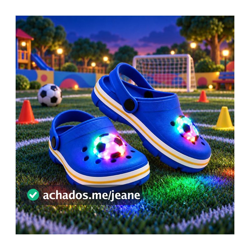 Sandália Menino Infantil Futebol Com Led Conforto e Diversão