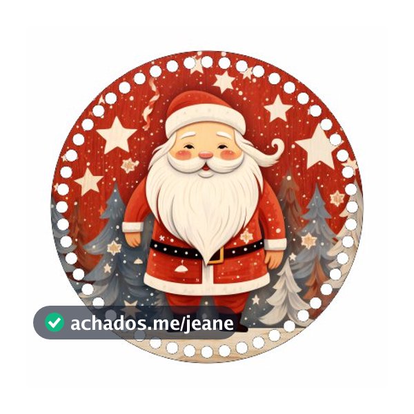 Base MDF Fio de Malha Crochê Papai Noel Mod7
