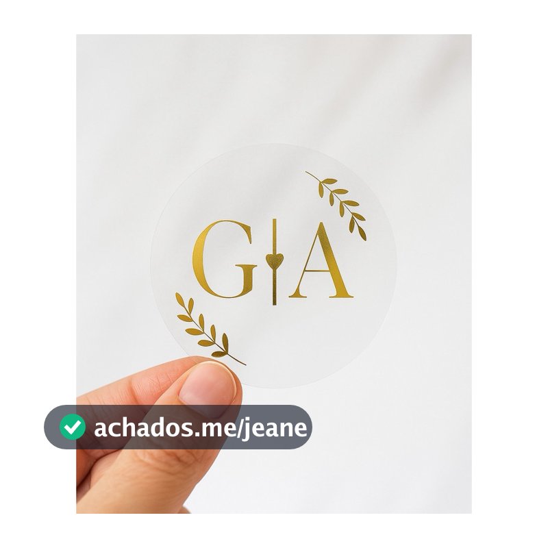 Adesivo transparente letras douradas, prata, hotstamping
