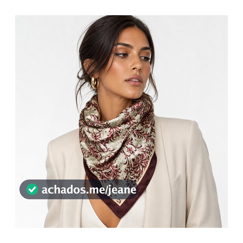 Lenço Feminino 90x90cm Estampado Elegante para Pescoço Echarpe Fashion Acessório Feminino