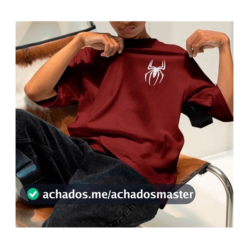 Camiseta Masculina Aranha Camisa 100% Algodão Estampada Confortável Regular