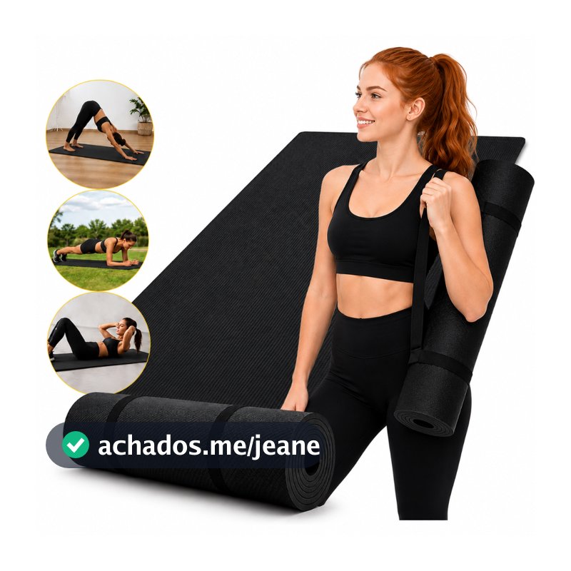 Tapete Eva Yoga 180x50cm Colchonete Fitness Antiderrapante Treino Funcional Pilates Academia Ginástica Exercício Casa