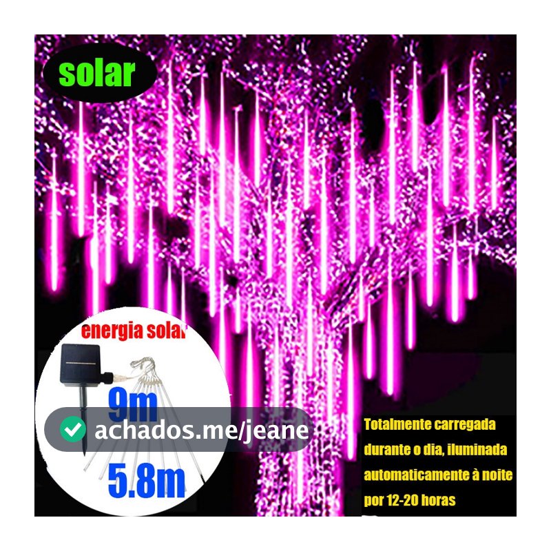 [Entrega 24 horas]12Metros Pisca Pisca Solar LED Colorido Externo IP65 Jardim Festa Natal