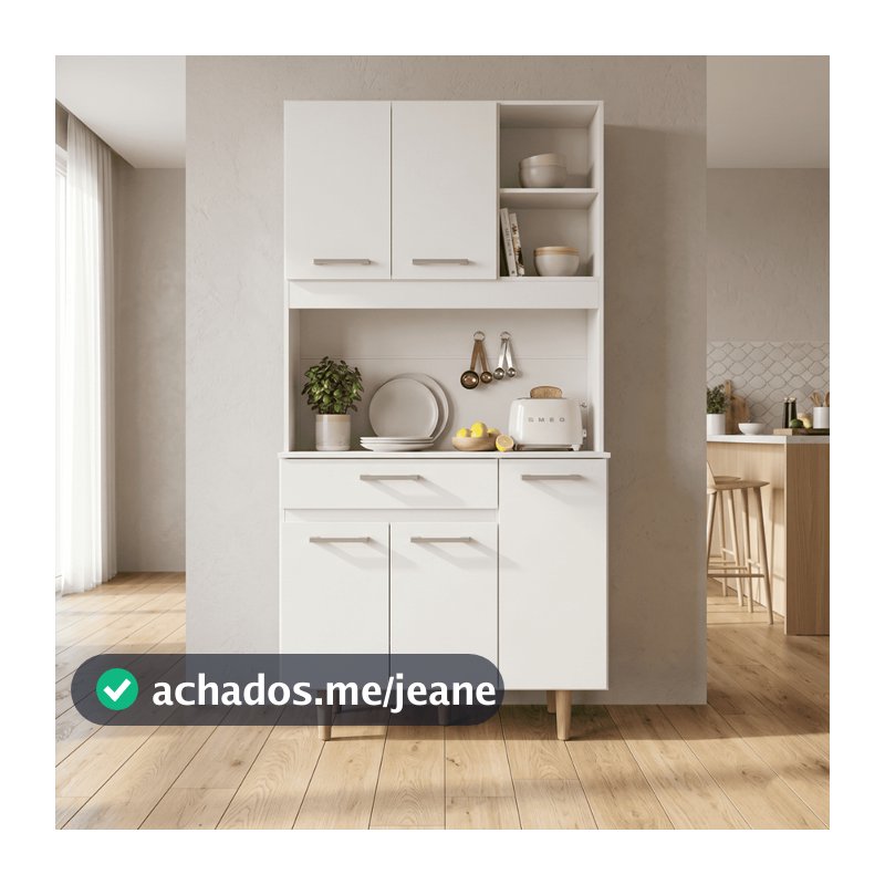 Lançamento Armário Para Cozinha Moderno Compacto C/ Pés Firmes MDP Organização de Louça Bonatto