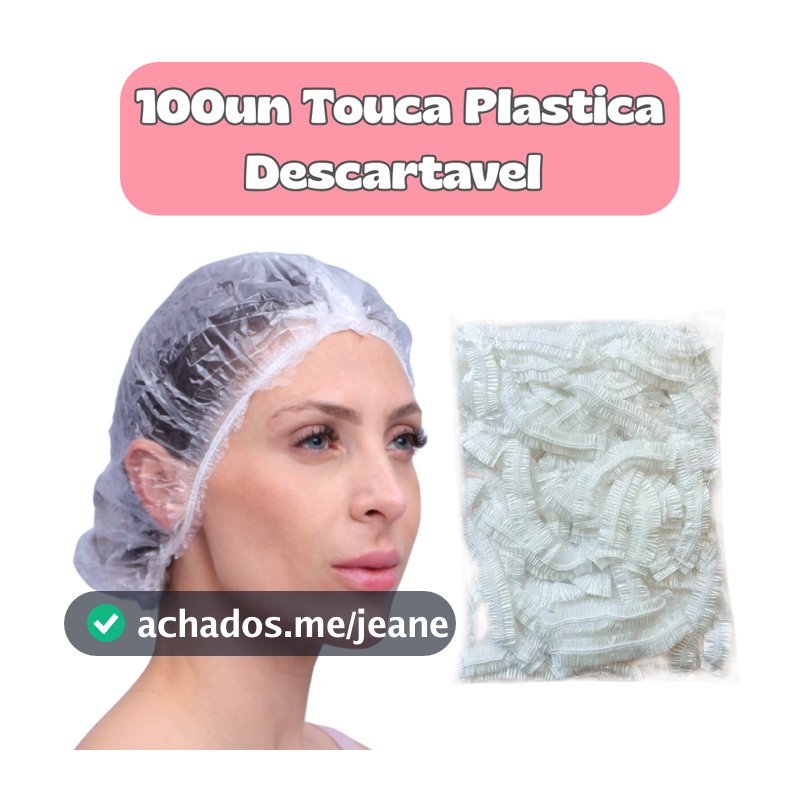 100UN Touca PLASTICA Descartável Amaciamento/Banho Salão de Beleza Spa Estética Clinica