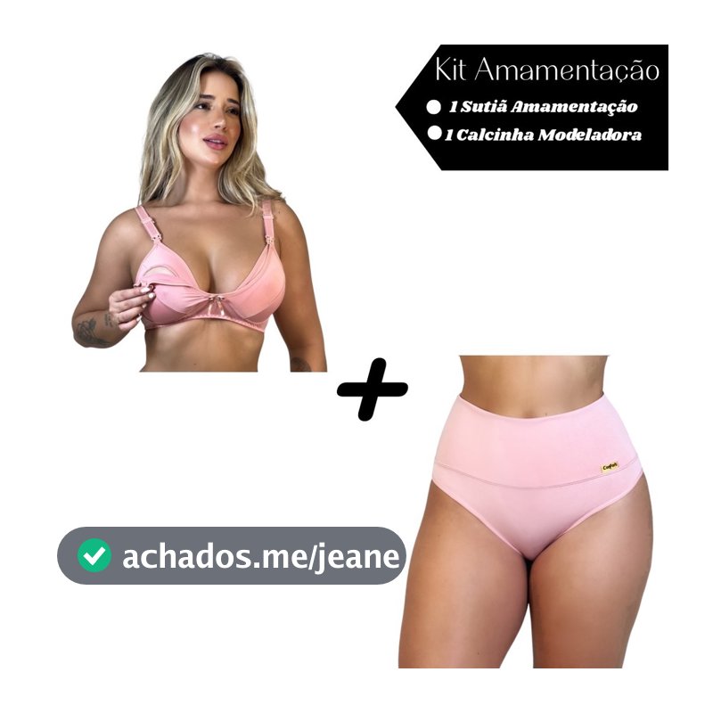 Sutiã Amamentação + CALCINHA Cinta Modeladora Pós Parto Compressão