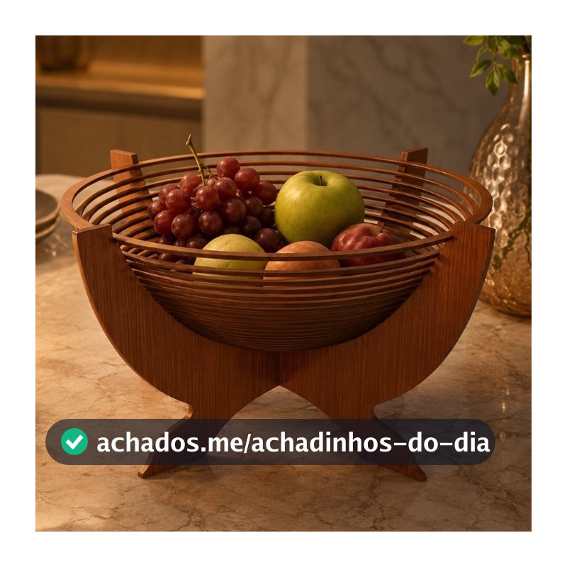 Fruteira Bowl em MDF para Mesa Decorativa Redonda multiuso para Sala Quarto Banheiro Cozinha