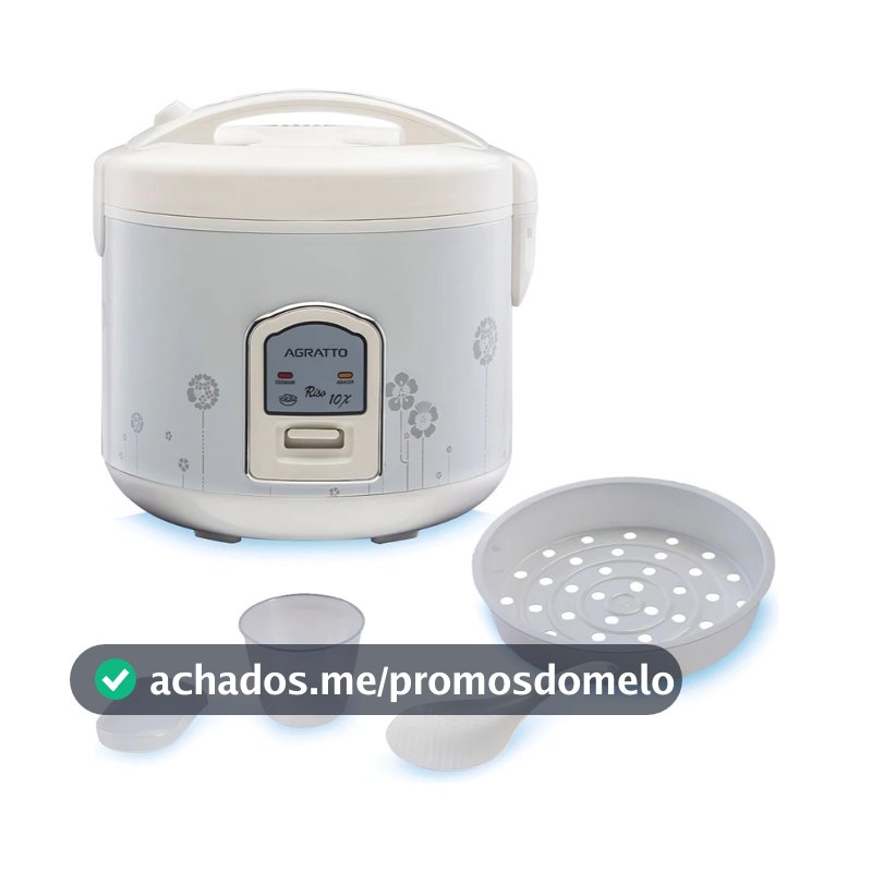 Panela De Arroz Elétrica Riso PA6X Branco 127v ou  220v - Agratto