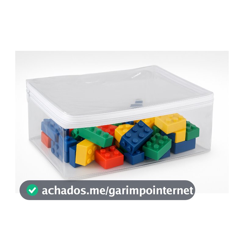 Kit 5 Porta Tudo Organizador Multiuso Para Brinquedo e Enxovais Pvc com Zíper