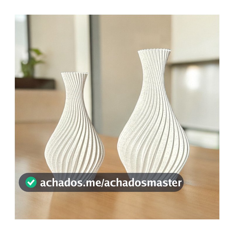 Kit 2 Vasos Decorativos em Espiral  - Varias Cores