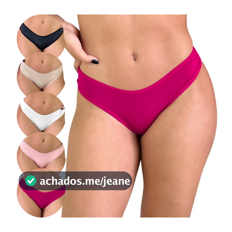Kit Até 10 Calcinhas Feminina Tanga De Algodão Cotton Respirável Rupee