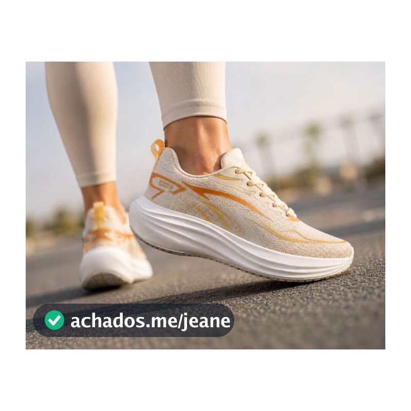 Tenis Feminino Escolar Academia Maratona Original FREEDOM Corrida Caminhada Lançamento EXCLUSIVO BEGE OFF WHITE TENDENCI