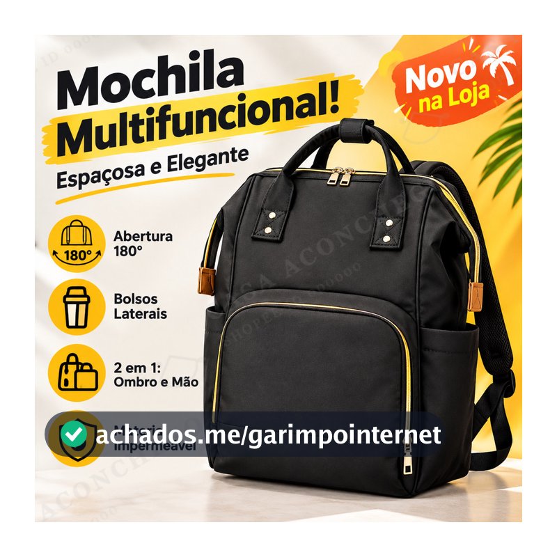 Mochila Maternidade Térmica Impermeável Grande Capacidade Porta Mamadeira Organizador de Fraldas Bebê Viagem