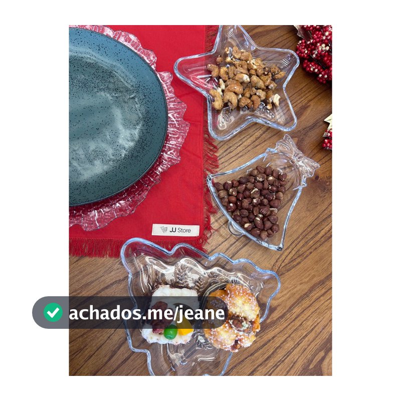 Prato de Vidro Natal  formato de ÁRVORE, SINO e ESTRELA