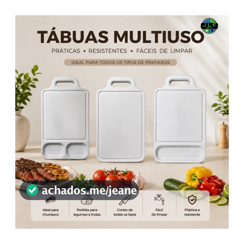 TABUA DE CORTE DE CARNE  PLÁSTICA BRANCA 3 MODELOS CARNE/CHURRASCO REFORÇADA