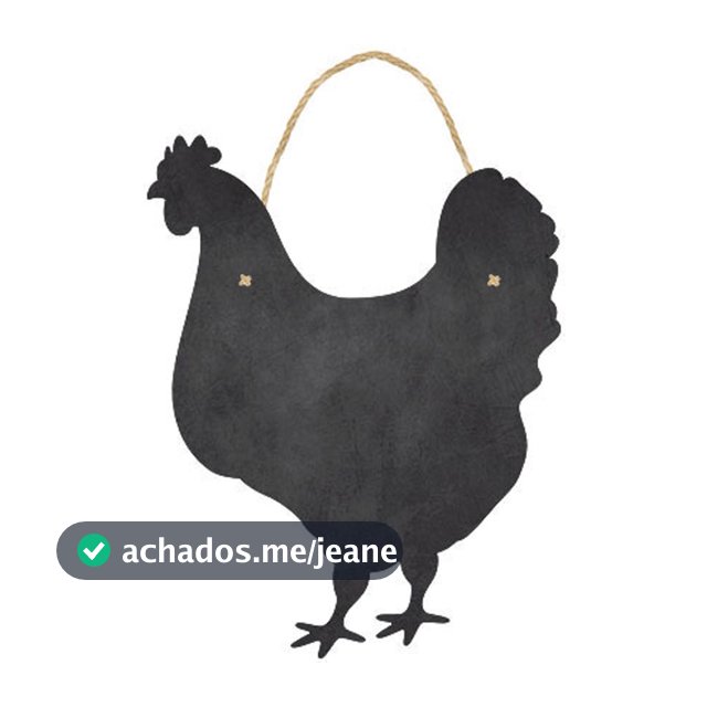 Placa Lousa Em MDF - Galinha - 19 x 24 Cm