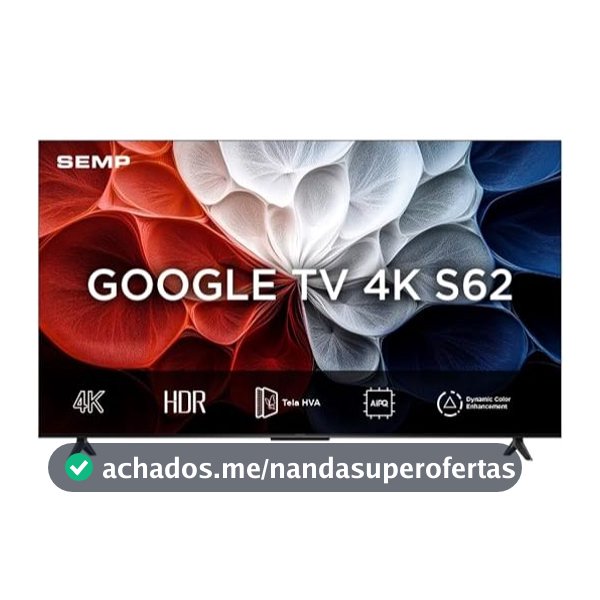 Smart TV SEMP 65" LED HVA 4K UHD Google TV - 65S62