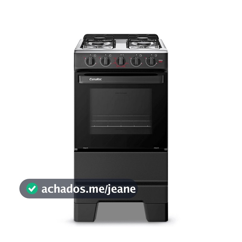 Fogão de Piso à Gás Esmaltec Ideal Pop 4 Bocas com Acendimento Manual Mesa de Inox Forno 50 litros