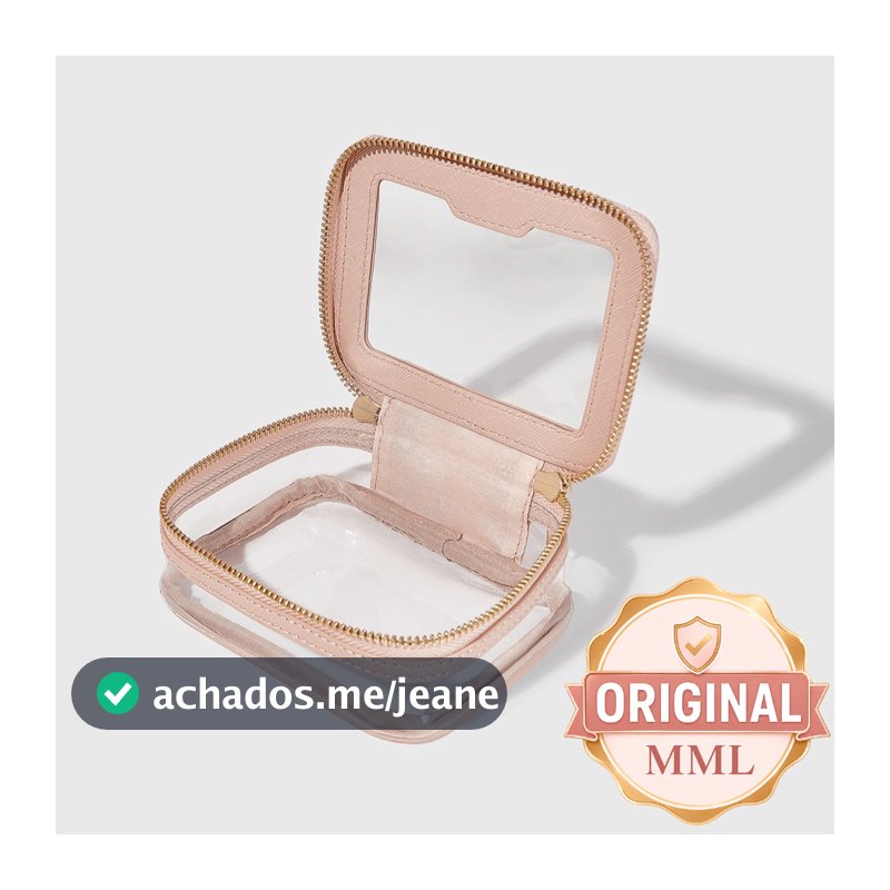 Oceàne - Mini Nécessaire Nude com Transparência - Crystal Case
