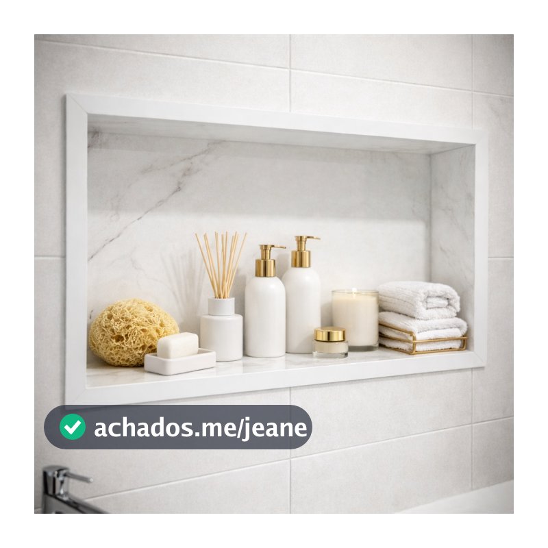 Nicho Prateleira Porcelanato Calacata Premium 60x30 Embutido Banheiro Box Porta Shampoo