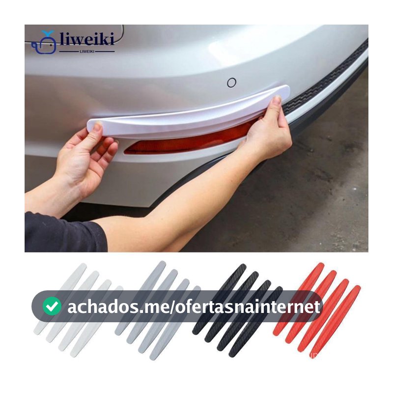 Faixa anti-colisão para para-choque de carro, conjunto de 4 peças, proteção contra arranhões para porta e carroceria, fi