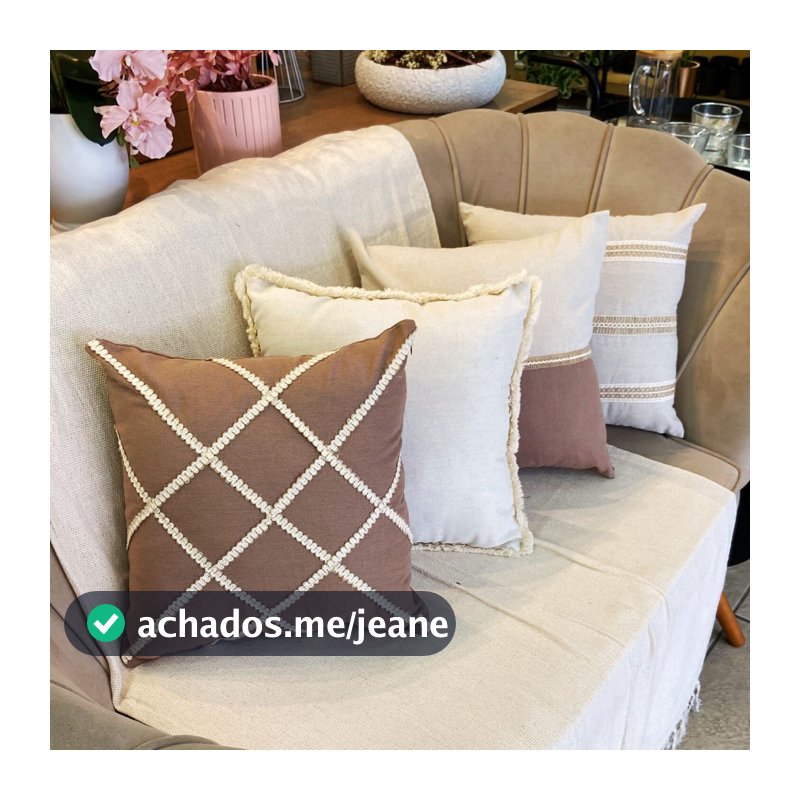 Kit 4 Almofadas Com Enchimento Boho Chic Elegante Estilo Rustico Cores do Momento
