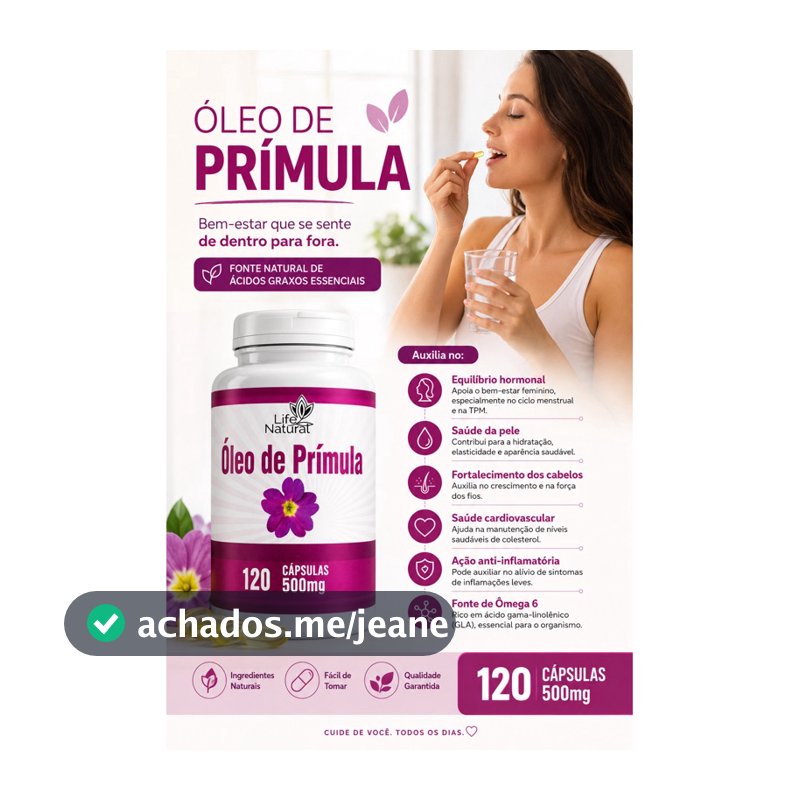 Óleo de Prímula 500mg – 120 Cápsulas | Life Natural
