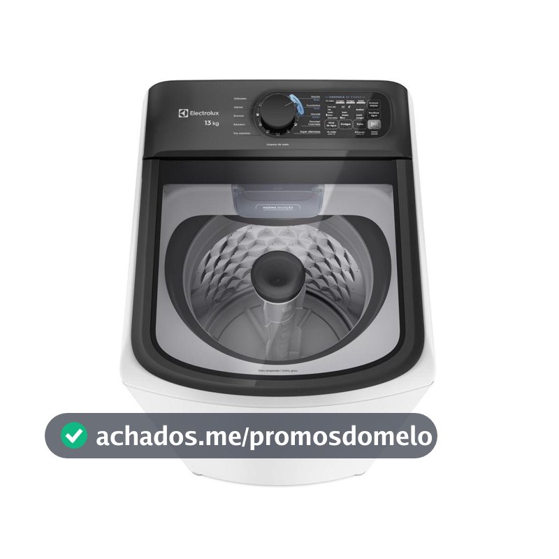 Máquina de Lavar Electrolux Efficient 13kg Branca Compacta, Econômica e Pré-diluição (LET13)